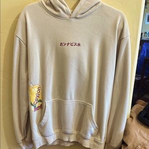 Hey Big Cream Hoodie with Hood and Minimalist Design